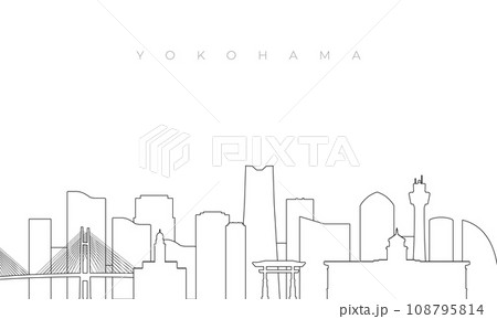 Outline Yokohama skyline. 108795814