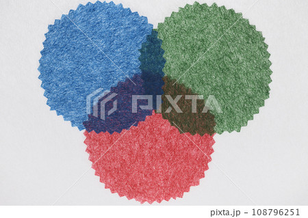 和紙によるRGB（三原色）イメージの背景素材 108796251