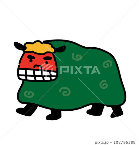 獅子舞のゆるいベクターイラスト 獅子舞のゆるいベクターイラスト 108796389
