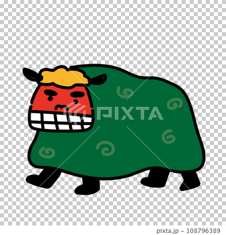 獅子舞のゆるいベクターイラスト 獅子舞のゆるいベクターイラスト 108796389