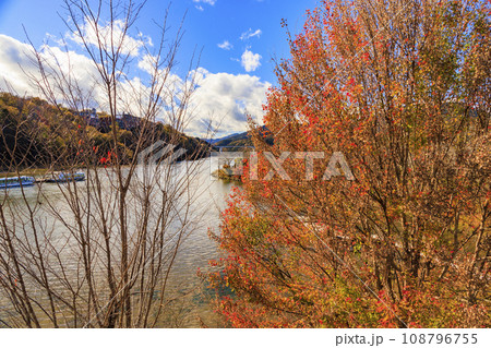 紅葉見頃な恵那峡 108796755