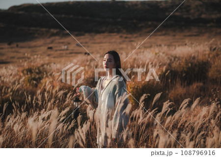 一人旅をする女性 108796916