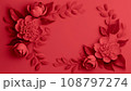赤い芍薬の花のフレーム 108797274