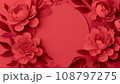 赤い芍薬の花のフレーム 108797275