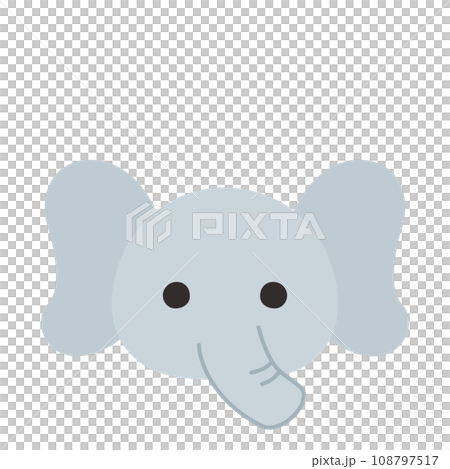 Cute elephant illustration white background vector icon 108797517