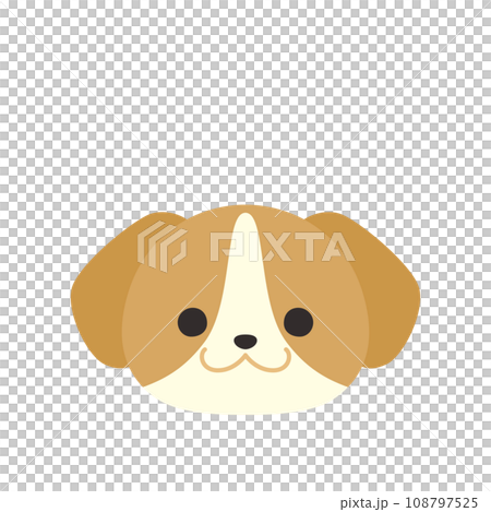 可愛的狗圖白色背景向量圖標 108797525
