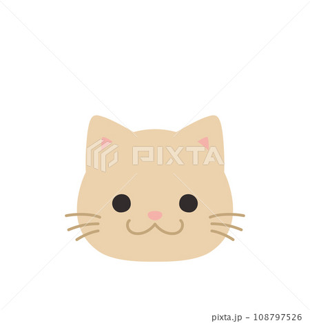可愛い猫のイラスト　白背景　ベクター　アイコン 108797526