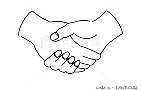 握手 モノクロ 握手 モノクロ 108797582