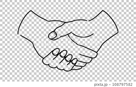 握手 モノクロ 握手 モノクロ 108797582