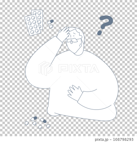 Elderly man unable to manage medication Elderly man unable to manage medication 108798293