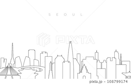 Outline Seoul skyline.  108799174