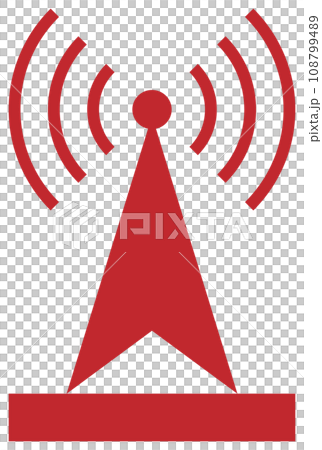 Radio tower icon red Radio tower icon red 108799489