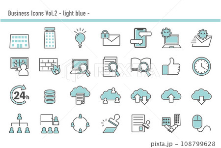 ビジネスアイコンセットB　05　水色 108799628