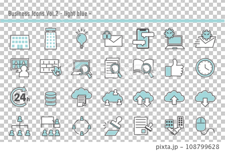 ビジネスアイコンセットB　05　水色 108799628