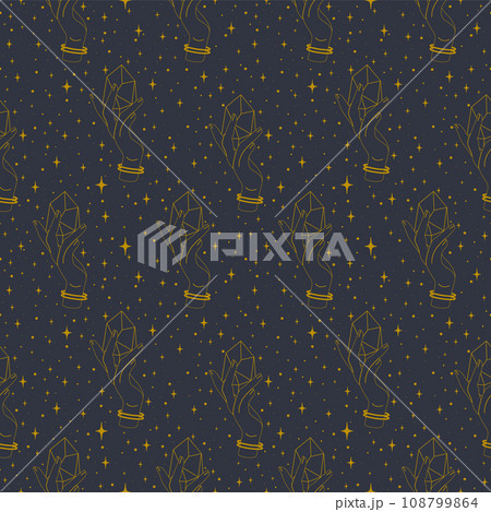 Seamless pattern magic hands with healing...のイラスト素材 [108799864] - PIXTA