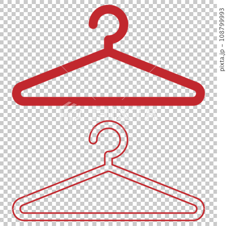 衣架圖標,剪影紅色 衣架圖標,剪影紅色 108799993