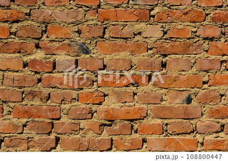 old red brick wall texture background 108800447