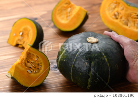かぼちゃ 木目背景 かぼちゃ 木目背景 108801190