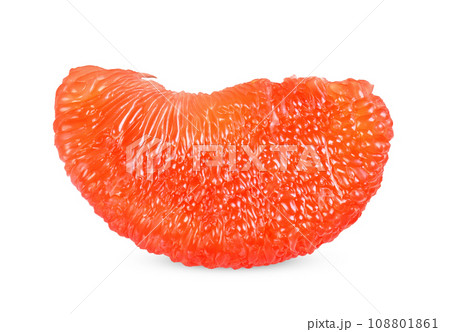 Sliced red pomelo isolated on white background. 108801861