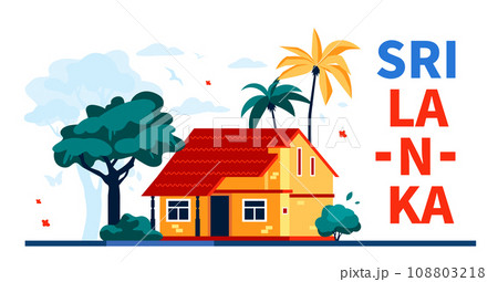 House for rent in Sri Lanka - modern colored vector illustration 108803218