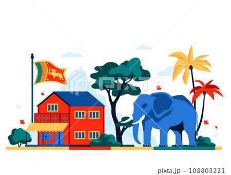 Life in the tropics - modern colored vector illustration 108803221
