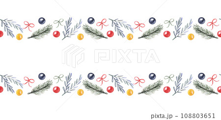 Watercolor Christmas banner Watercolor Christmas banner 108803651