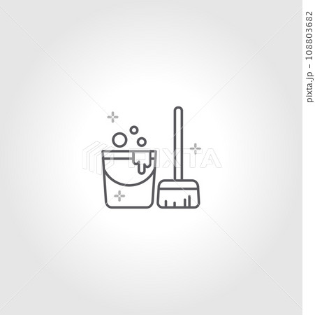 Floor Mop icon vector image. bucket and mop icons Suitable for mobile application web application and print media. 108803682