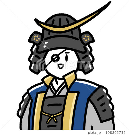 戦国武将＿伊達政宗のシンプルなイラスト素材 108803753