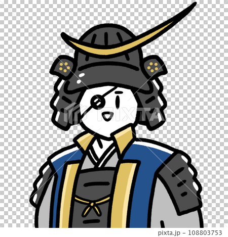 戦国武将＿伊達政宗のシンプルなイラスト素材 108803753