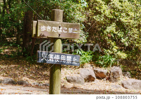 歩きたばこ禁止の看板 108803755