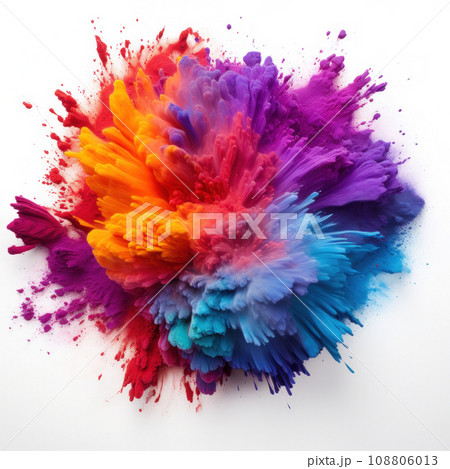 Multicolored Holi, Holli, Holly. bright splash isolated 108806013