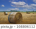 収穫の秋　牧草ロール 108806112