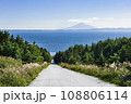 稚内の白い道と利尻富士 108806114