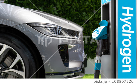 Fuel cell car with hydrogen fueling nozzle Fuel cell car with hydrogen fueling nozzle 108807326