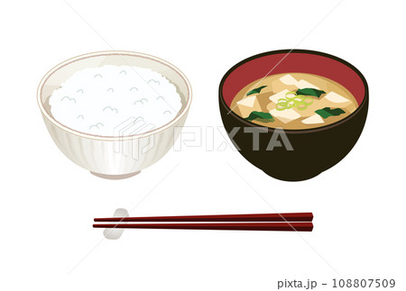ごはんと味噌汁のイラスト 108807509