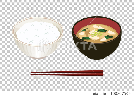 ごはんと味噌汁のイラスト 108807509