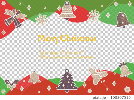 Christmas motif upper and lower frame background, red and green Christmas colors Christmas motif upper and lower frame background, red and green Christmas colors 108807510