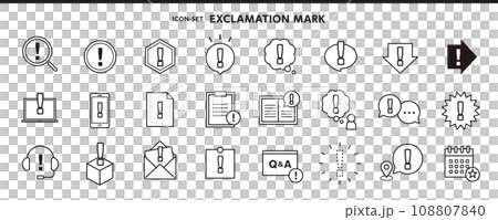 Exclamation mark icon set Exclamation mark icon set 108807840