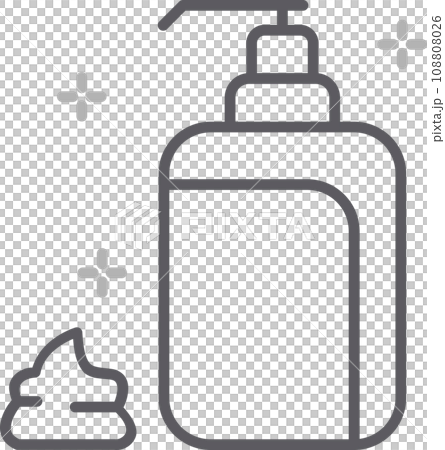Icon of hygiene procedure, disease prevention. Vector sanitizer and antiseptic alcohol gel symbol. Healthcare wash hands with soap, antibacterial icon. isolated on white background Icon of hygiene procedure, disease prevention. Vector sanitizer and antiseptic alcohol gel symbol. Healthcare wash hands with soap, antibacterial icon. isolated on white background 108808026
