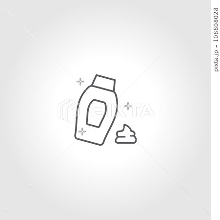 Icon of hygiene procedure, disease prevention. Vector sanitizer and antiseptic alcohol gel symbol. Healthcare wash hands with soap, antibacterial icon. isolated on white background 108808028