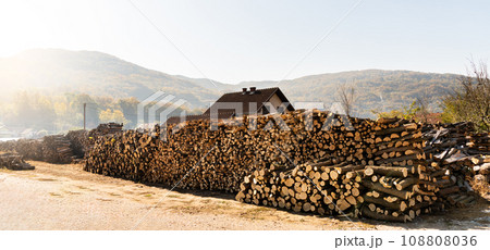 A stack of firewood A stack of firewood 108808036