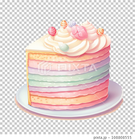 Watercolor sweet dessert cake for Christmas festival, anniversary day, birthday isolated on transparent background Watercolor sweet dessert cake for Christmas festival, anniversary day, birthday isolated on transparent background 108808555