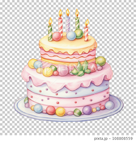 Watercolor sweet dessert cake for Christmas festival, anniversary day, birthday isolated on transparent background Watercolor sweet dessert cake for Christmas festival, anniversary day, birthday isolated on transparent background 108808559