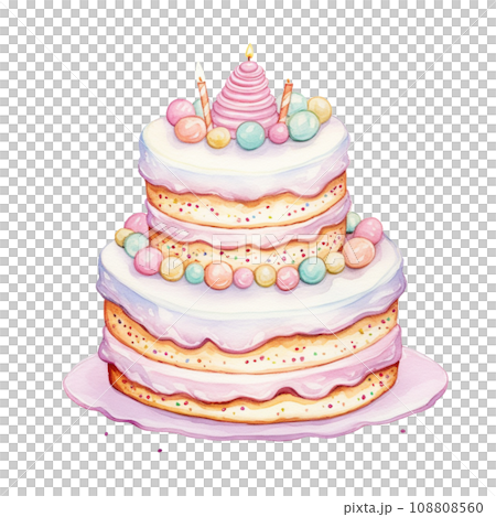 Watercolor sweet dessert cake for Christmas festival, anniversary day, birthday isolated on transparent background Watercolor sweet dessert cake for Christmas festival, anniversary day, birthday isolated on transparent background 108808560