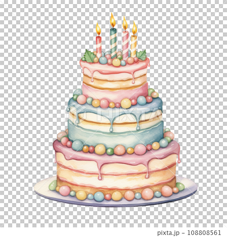 Watercolor sweet dessert cake for Christmas festival, anniversary day, birthday isolated on transparent background Watercolor sweet dessert cake for Christmas festival, anniversary day, birthday isolated on transparent background 108808561