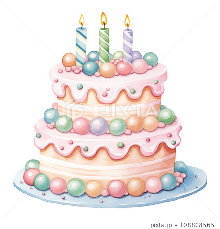 Watercolor sweet dessert cake for Christmas festival, anniversary day, birthday isolated on transparent background Watercolor sweet dessert cake for Christmas festival, anniversary day, birthday isolated on transparent background 108808565
