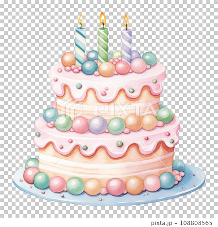 Watercolor sweet dessert cake for Christmas festival, anniversary day, birthday isolated on transparent background Watercolor sweet dessert cake for Christmas festival, anniversary day, birthday isolated on transparent background 108808565