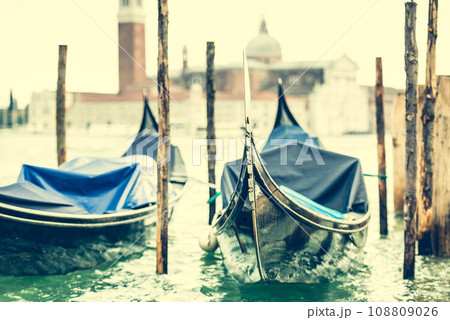 gondola floating on the channel gondola floating on the channel 108809026