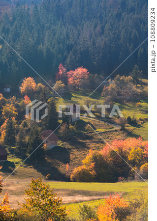 Autumn landscape with country houses Autumn landscape with country houses 108809234