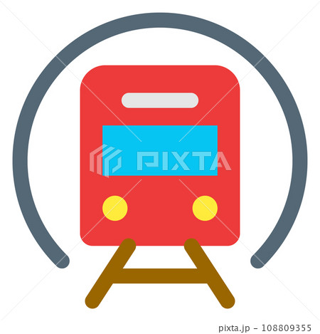乗り物、地下鉄を表すカラースタイルのアイコン 108809355